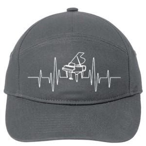 Funny Piano Heartbeat Keyboard For Piano Player Men Women 7-Panel Snapback Hat