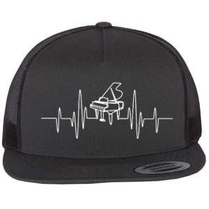 Funny Piano Heartbeat Keyboard For Piano Player Men Women Flat Bill Trucker Hat