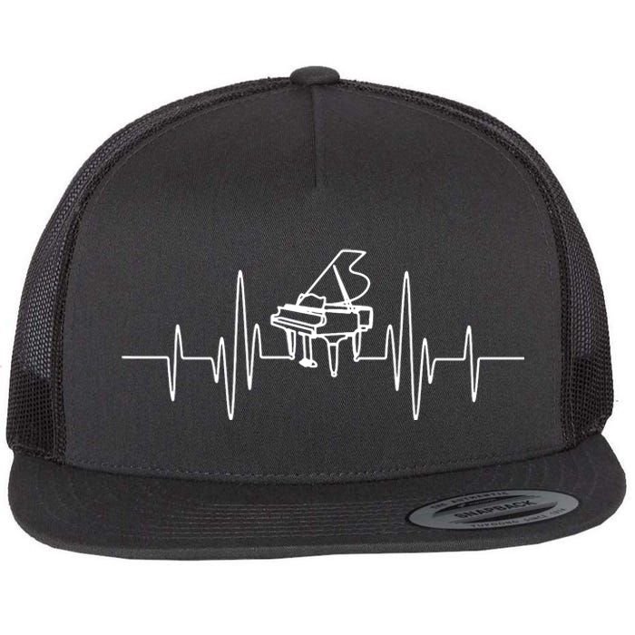 Funny Piano Heartbeat Keyboard For Piano Player Men Women Flat Bill Trucker Hat