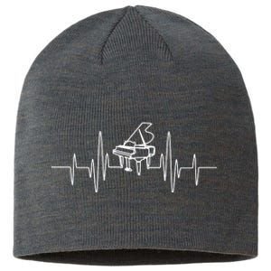 Funny Piano Heartbeat Keyboard For Piano Player Men Women Sustainable Beanie