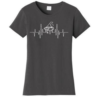 Funny Piano Heartbeat Keyboard For Piano Player Men Women Women's T-Shirt