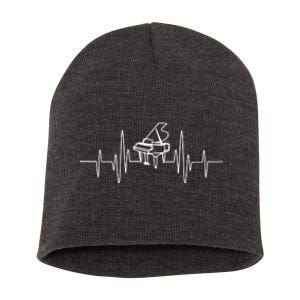 Funny Piano Heartbeat Keyboard For Piano Player Men Women Short Acrylic Beanie