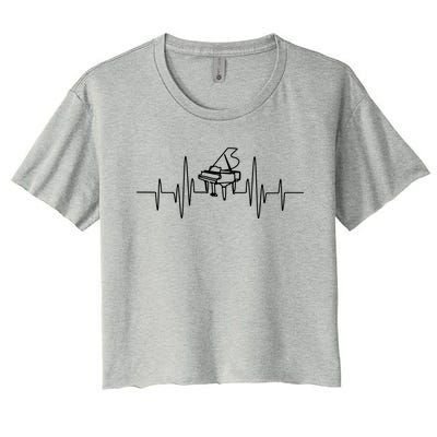 Funny Piano Heartbeat Keyboard For Piano Player Men Women Women's Crop Top Tee