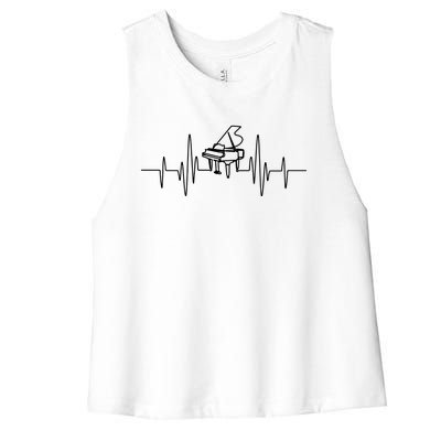 Funny Piano Heartbeat Keyboard For Piano Player Men Women Women's Racerback Cropped Tank