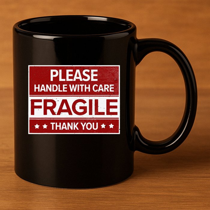 Fragile Please Handle With Care Sensitive Personality 11oz C Handle Ceramic Mug