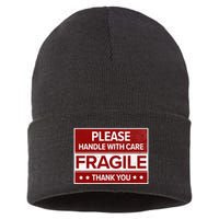 Fragile Please Handle With Care Sensitive Personality Sustainable Knit Beanie