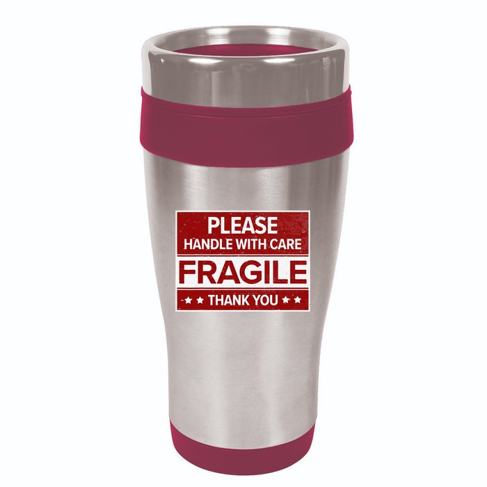 Fragile Please Handle With Care Sensitive Personality 16oz Travel Tumbler