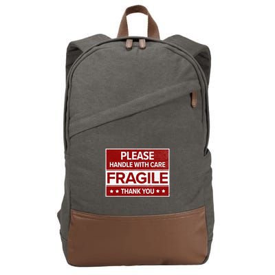 Fragile Please Handle With Care Sensitive Personality Cotton Canvas Backpack