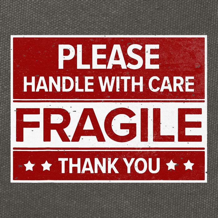 Fragile Please Handle With Care Sensitive Personality Cotton Canvas Backpack
