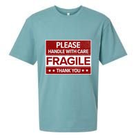 Fragile Please Handle With Care Sensitive Personality Sueded Cloud Jersey T-Shirt