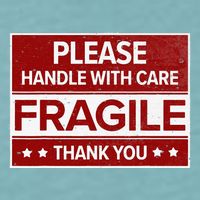 Fragile Please Handle With Care Sensitive Personality Sueded Cloud Jersey T-Shirt