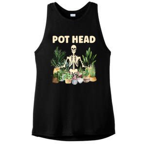 Funny Pot Head Skeleton Succulent Plant Lover Gardening Great Gift Ladies PosiCharge Tri-Blend Wicking Tank