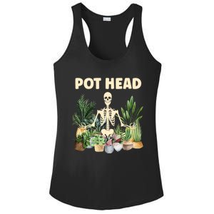 Funny Pot Head Skeleton Succulent Plant Lover Gardening Great Gift Ladies PosiCharge Competitor Racerback Tank