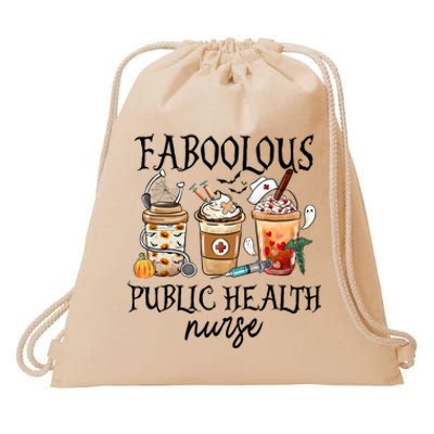 Faboolous Public Health Nurse Coffee Fall Halloween Costume Gift Drawstring Bag