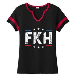 Fkh Political Humor F Kamala Harris Conservative Republican Ladies Halftime Notch Neck Tee