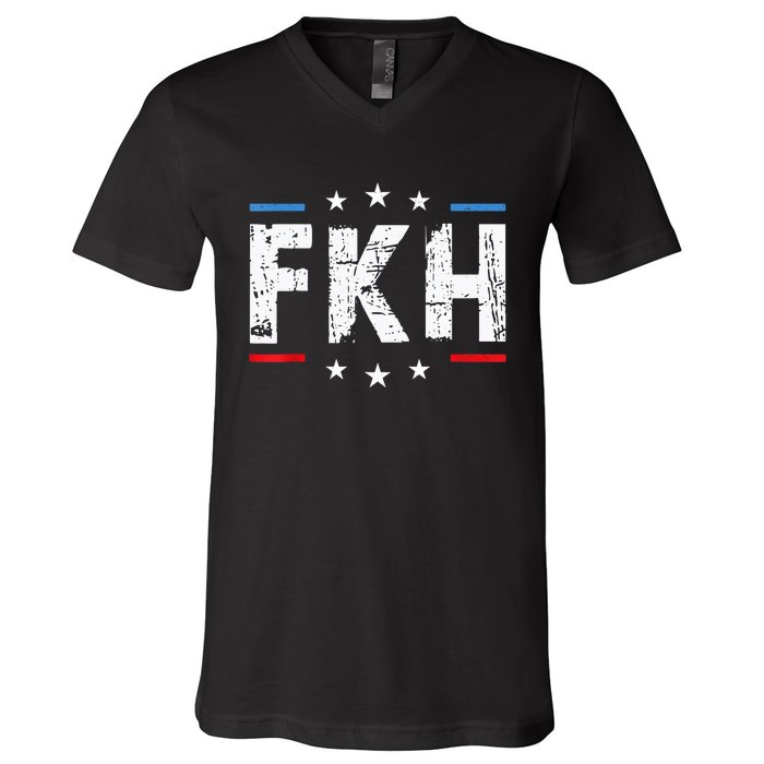 Fkh Political Humor F Kamala Harris Conservative Republican V-Neck T-Shirt