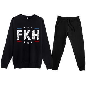 Fkh Political Humor F Kamala Harris Conservative Republican Premium Crewneck Sweatsuit Set