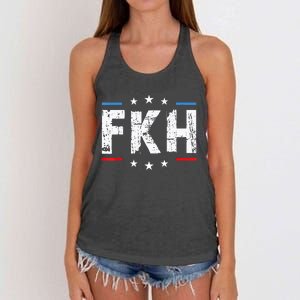 Fkh Political Humor F Kamala Harris Conservative Republican Women's Knotted Racerback Tank