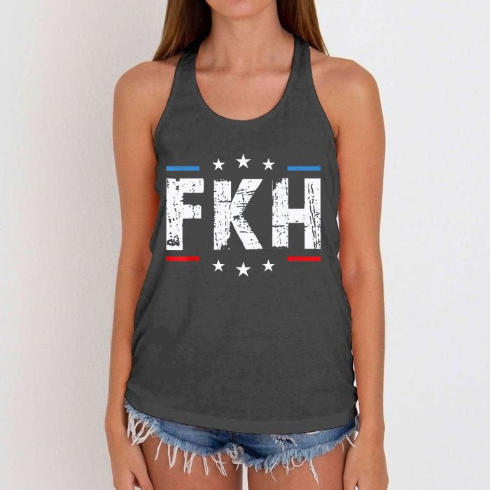 Fkh Political Humor F Kamala Harris Conservative Republican Women's Knotted Racerback Tank