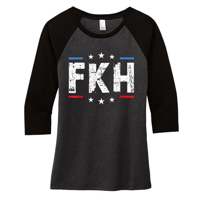 Fkh Political Humor F Kamala Harris Conservative Republican Women's Tri-Blend 3/4-Sleeve Raglan Shirt