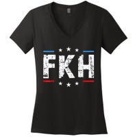 Fkh Political Humor F Kamala Harris Conservative Republican Women's V-Neck T-Shirt