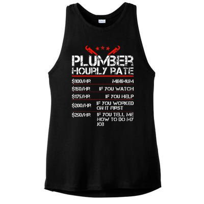 Funny Plumber Hourly Rates Plumber  Ladies PosiCharge Tri-Blend Wicking Tank