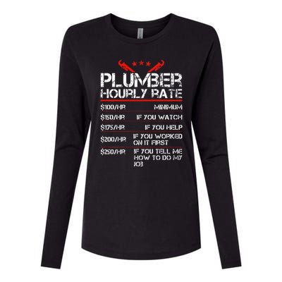 Funny Plumber Hourly Rates Plumber  Womens Cotton Relaxed Long Sleeve T-Shirt