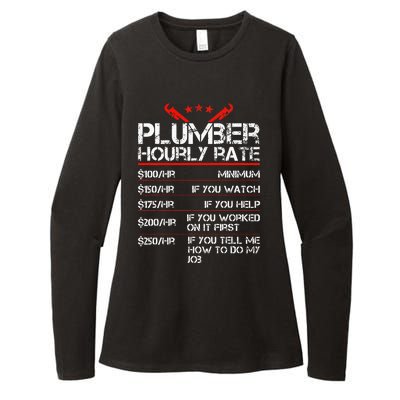 Funny Plumber Hourly Rates Plumber  Womens CVC Long Sleeve Shirt