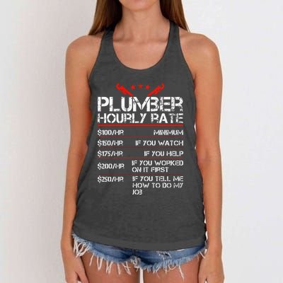 Funny Plumber Hourly Rates Plumber  Women's Knotted Racerback Tank