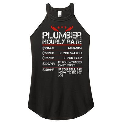 Funny Plumber Hourly Rates Plumber  Women's Perfect Tri Rocker Tank