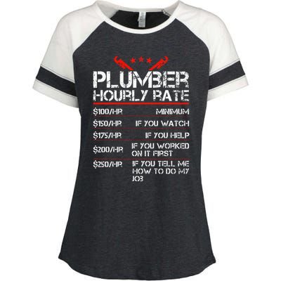 Funny Plumber Hourly Rates Plumber  Enza Ladies Jersey Colorblock Tee