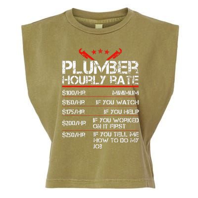 Funny Plumber Hourly Rates Plumber  Garment-Dyed Women's Muscle Tee