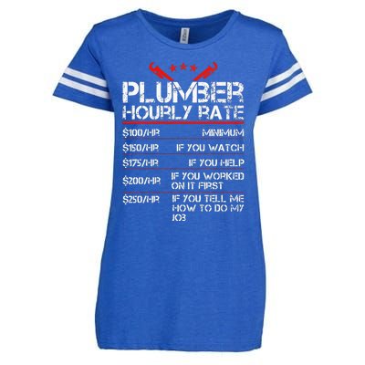 Funny Plumber Hourly Rates Plumber  Enza Ladies Jersey Football T-Shirt