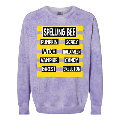 Funny Pun Halloween Costume For Teachers Spelling Bee Colorblast Crewneck Sweatshirt