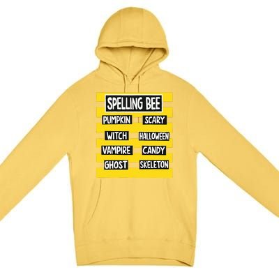 Funny Pun Halloween Costume For Teachers Spelling Bee Premium Pullover Hoodie