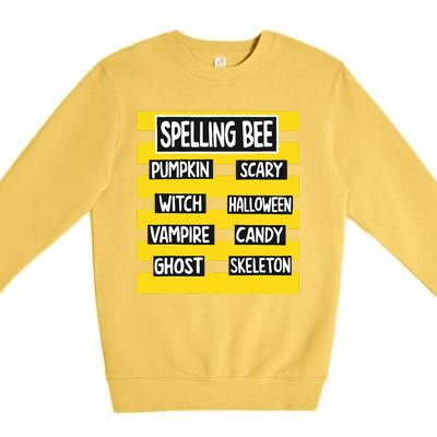 Funny Pun Halloween Costume For Teachers Spelling Bee Premium Crewneck Sweatshirt