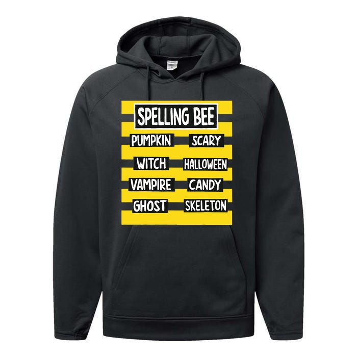 Funny Pun Halloween Costume For Teachers Spelling Bee Performance Fleece Hoodie