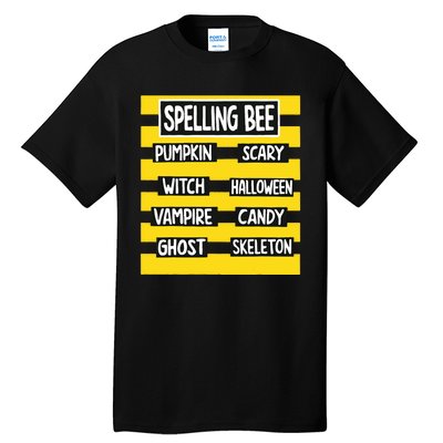 Funny Pun Halloween Costume For Teachers Spelling Bee Tall T-Shirt