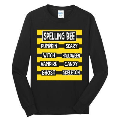 Funny Pun Halloween Costume For Teachers Spelling Bee Tall Long Sleeve T-Shirt