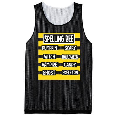 Funny Pun Halloween Costume For Teachers Spelling Bee Mesh Reversible Basketball Jersey Tank