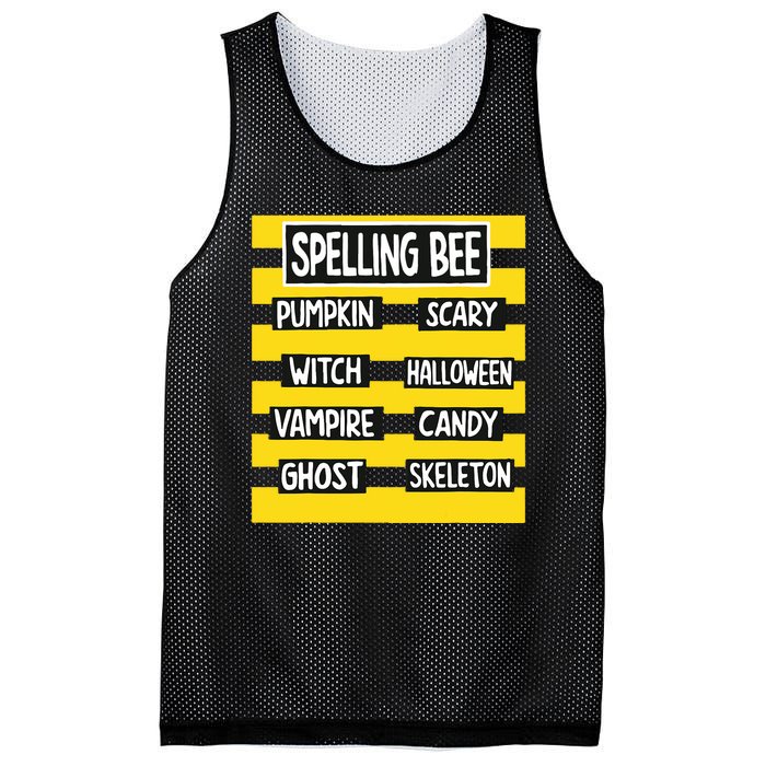 Funny Pun Halloween Costume For Teachers Spelling Bee Mesh Reversible Basketball Jersey Tank