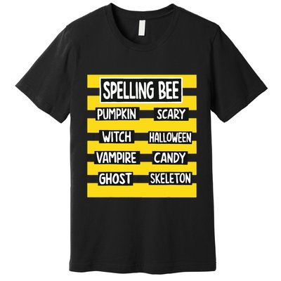 Funny Pun Halloween Costume For Teachers Spelling Bee Premium T-Shirt