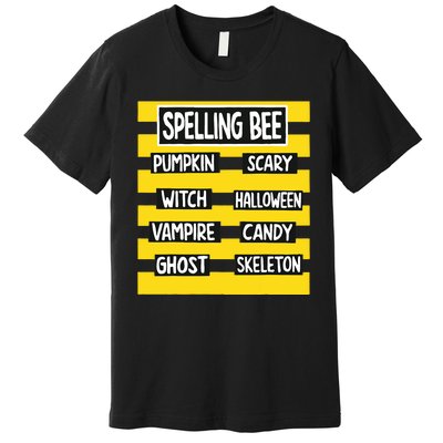 Funny Pun Halloween Costume For Teachers Spelling Bee Premium T-Shirt