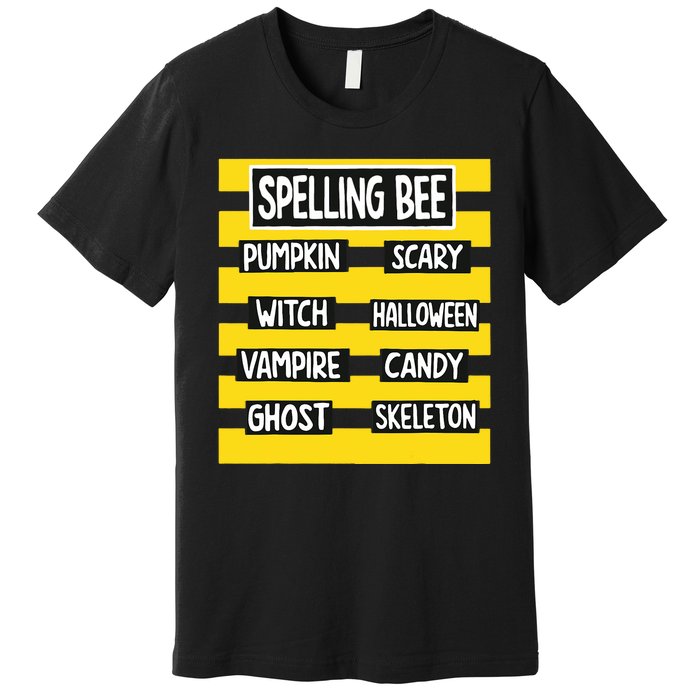 Funny Pun Halloween Costume For Teachers Spelling Bee Premium T-Shirt