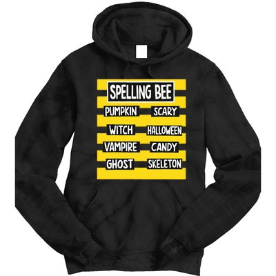 Funny Pun Halloween Costume For Teachers Spelling Bee Tie Dye Hoodie