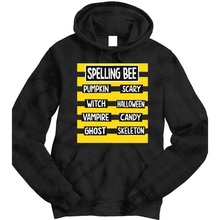 Funny Pun Halloween Costume For Teachers Spelling Bee Tie Dye Hoodie