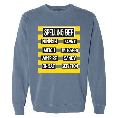 Funny Pun Halloween Costume For Teachers Spelling Bee Garment-Dyed Sweatshirt