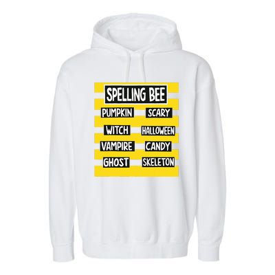 Funny Pun Halloween Costume For Teachers Spelling Bee Garment-Dyed Fleece Hoodie