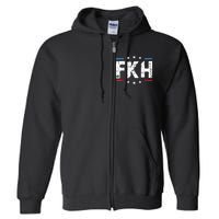 Fkh Political Humor F Kamala Harris Conservative Republican Full Zip Hoodie