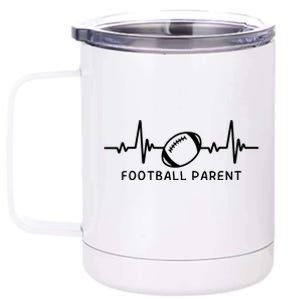 Football Parent Heartbeat 12 oz Stainless Steel Tumbler Cup